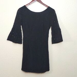 SLIGHTLY USED AZUKI DRESS SIZE S COLOR BLACK HAS BELL SLEEVE